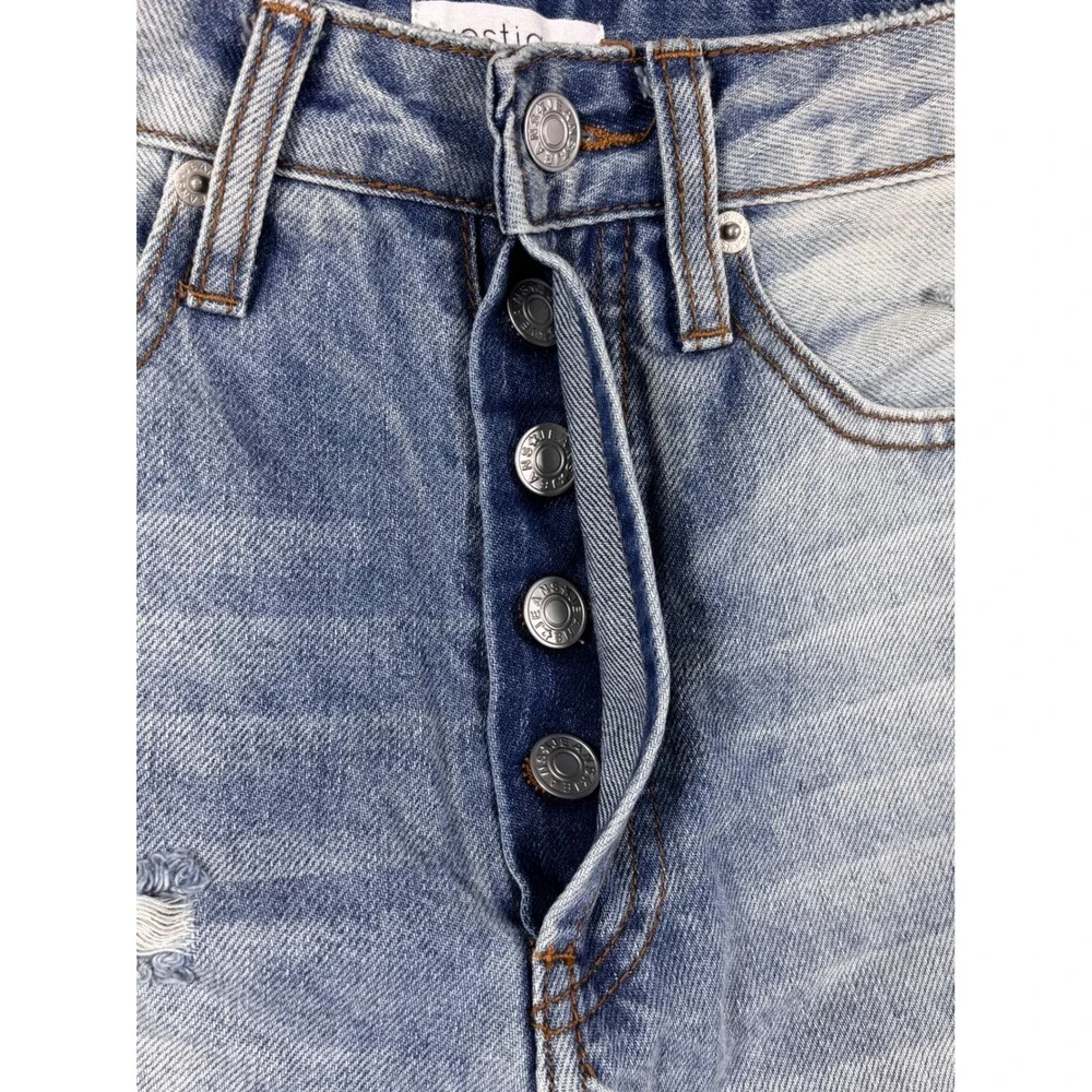 Vestique Durham Denim High Rise Distressed Straight Leg Jeans Light Wash Size 25 - Picture 3 of 16